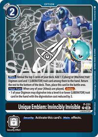 Unique Emblem: Invincibly Invisible (Dawn of Liberator Box Topper) - Digimon Promotion Cards - Promo - P - 231 P