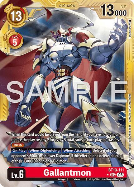 Gallantmon - BT13-111 (Gold Border) - Advanced Booster Digimon Generation - Secret Rare - BT13-111 SEC