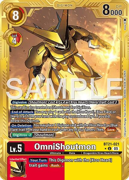OmniShoutmon (Gold Border) - Advanced Booster Digimon Generation - Uncommon - BT21-021 U