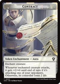 Contract // Pegasus Double-Sided Token - Commander: Secrets of Strixhaven - T - 3 // 5