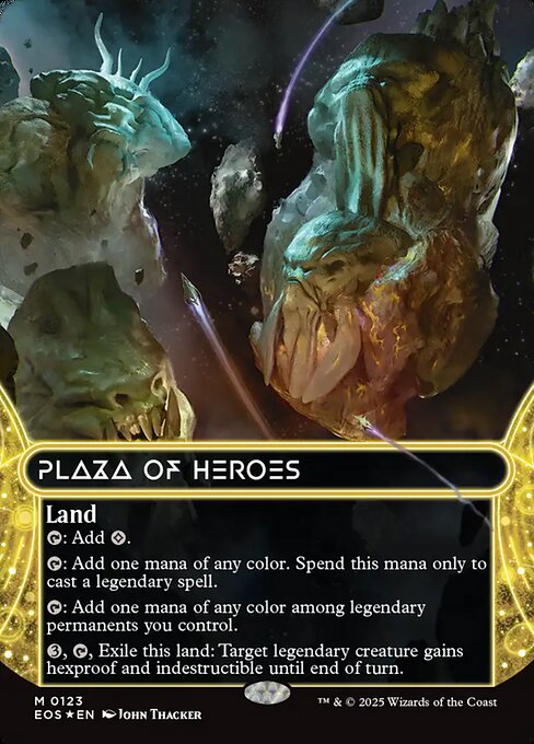 Plaza of Heroes (0123) (Borderless) (Galaxy Foil) - Edge of Eternities: Stellar Sights - M - 123
