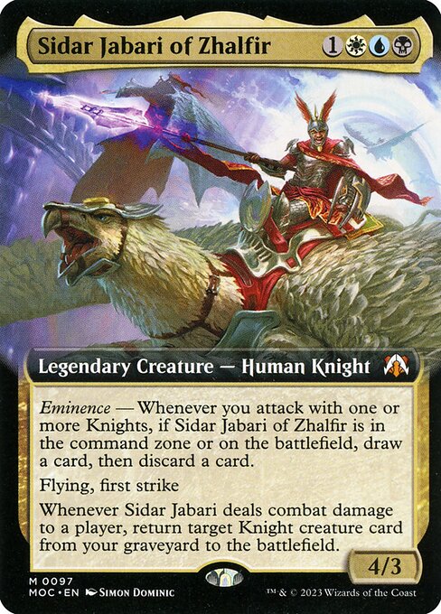 Sidar Jabari of Zhalfir (Extended Art) - Commander: March of the Machine - M - 97