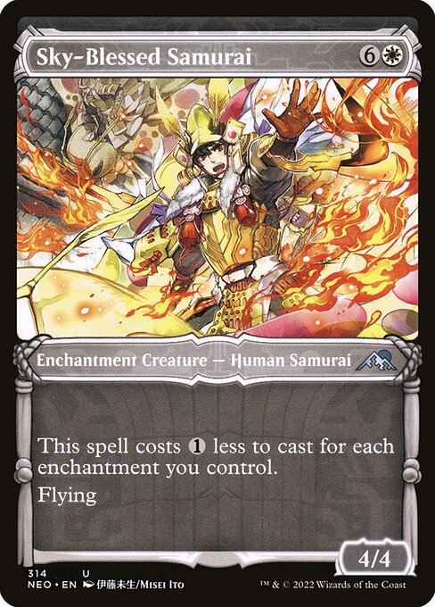 Sky-Blessed Samurai (Showcase) - Kamigawa: Neon Dynasty - U - 314