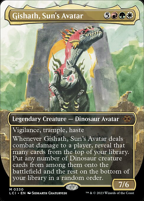 Gishath, Sun's Avatar (Borderless) - The Lost Caverns of Ixalan - M - 330