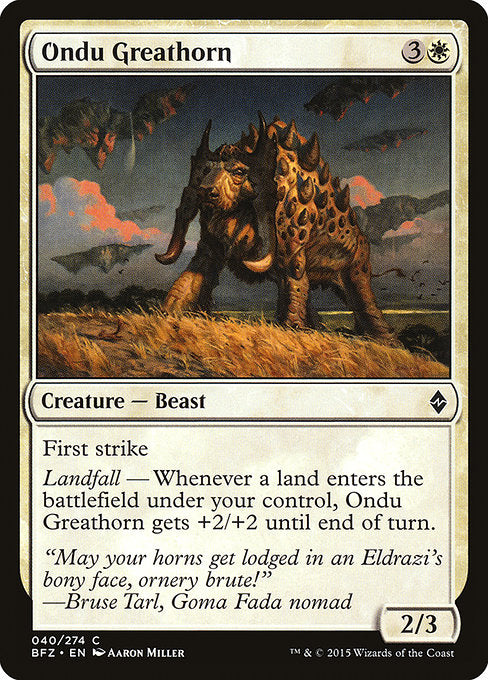 Ondu Greathorn - Battle for Zendikar - C - 40