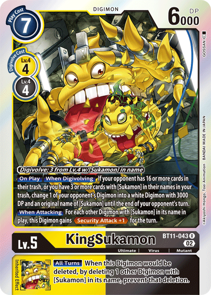KingSukamon - Dimensional Phase - Rare - BT11-043 R