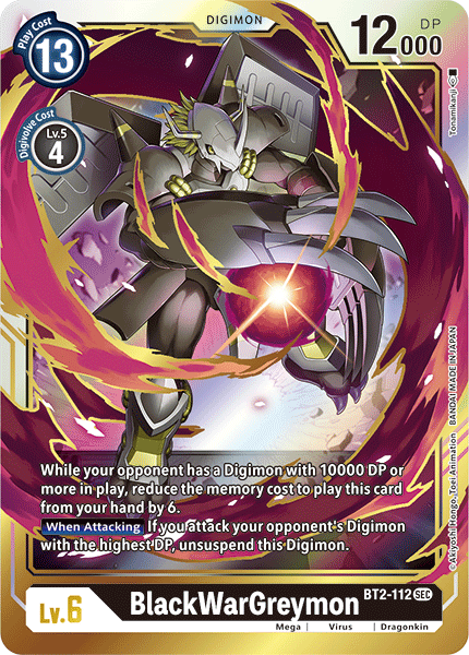 BlackWarGreymon - Release Special Booster 1.5 - Secret Rare - BT2-112 SEC