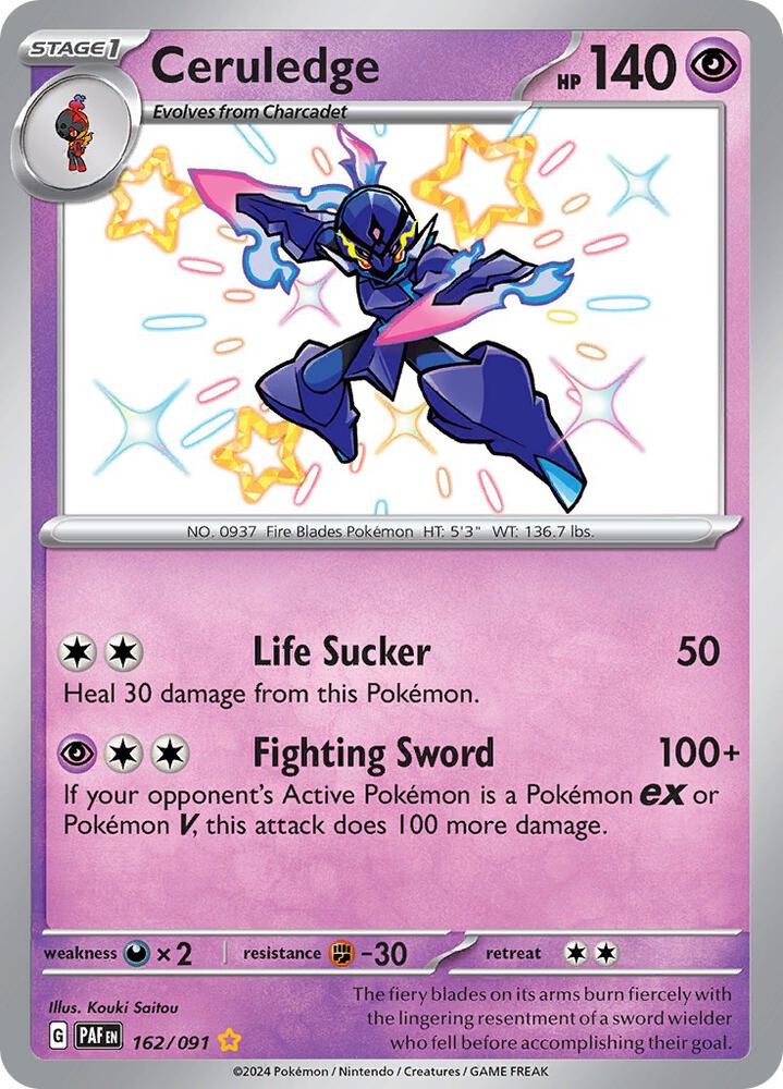 Ceruledge - 162/091 - SV: Paldean Fates - Shiny Rare - 162/091
