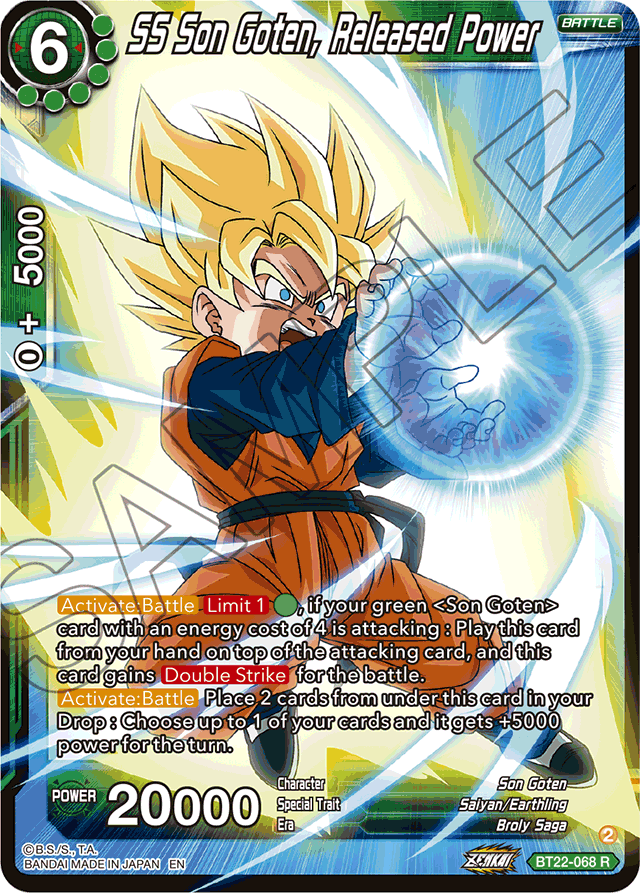 SS Son Goten, Released Power - Critical Blow - Rare - BT22-068