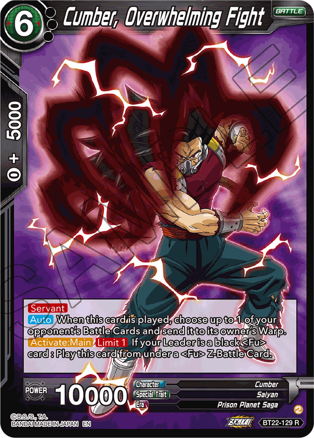 Cumber, Overwhelming Fight - Critical Blow - Rare - BT22-129