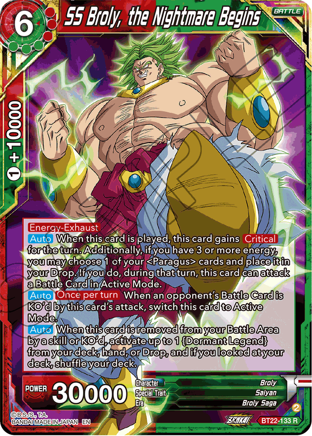 SS Broly, the Nightmare Begins - Critical Blow - Rare - BT22-133