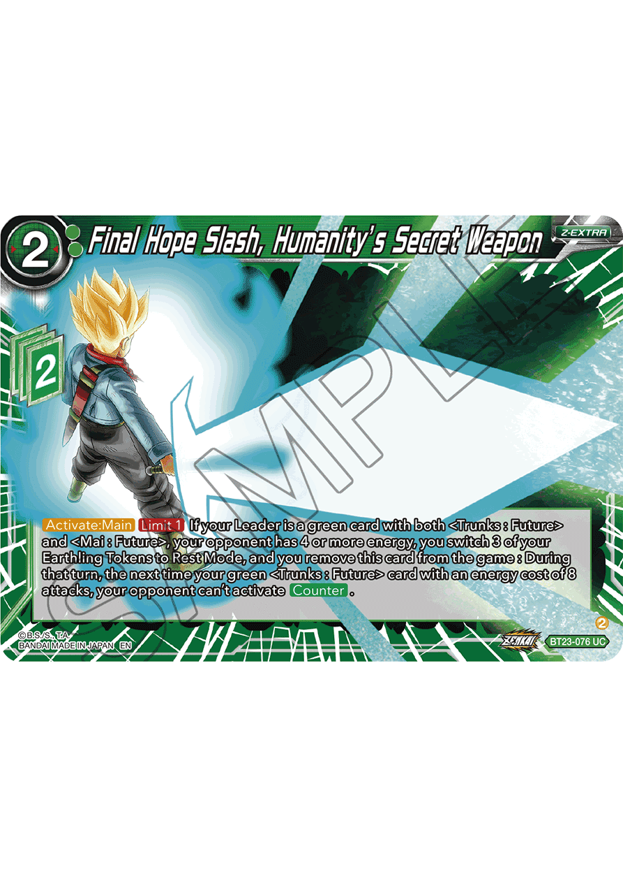 Final Hope Slash, Humanity's Secret Weapon - Perfect Combination - Uncommon - BT23-076