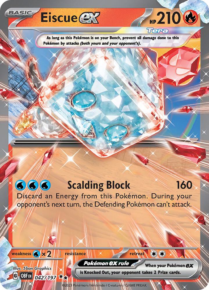 Eiscue ex - SV03: Obsidian Flames - Double Rare - 042/197