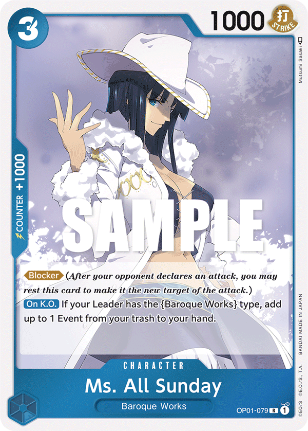 Ms. All Sunday (Promotion Pack 2023) - One Piece Promotion Cards - PR - OP01-079
