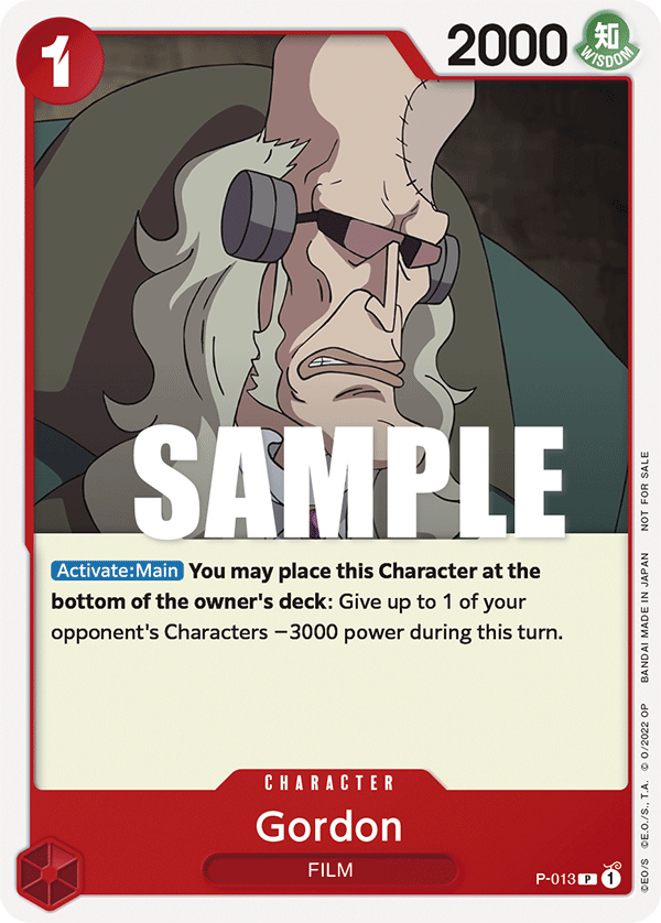 Gordon (One Piece Film Red) - One Piece Promotion Cards - PR - P-013