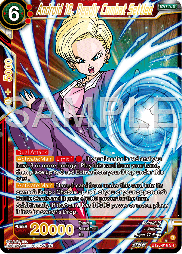 Android 18, Deadly Combat Settled - Ultimate Advent - Super Rare - Bt26-016