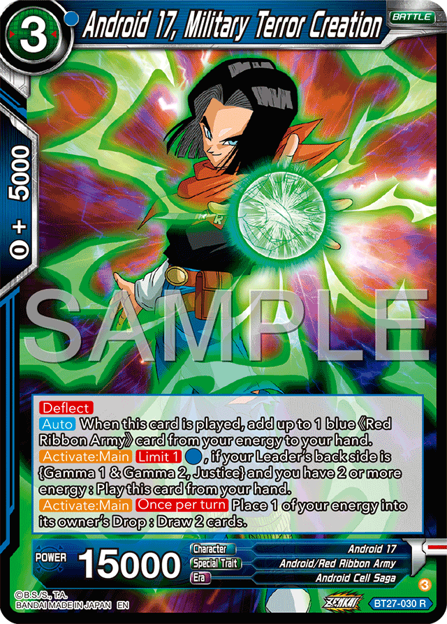 Android 17, Military Terror Creation - History of Z - Rare - BT27-030