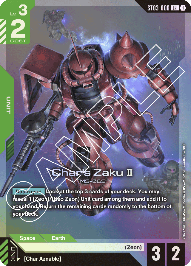 Char's Zaku II - Starter Deck 03: Zeon's Rush - Legend Rare - ST03-006