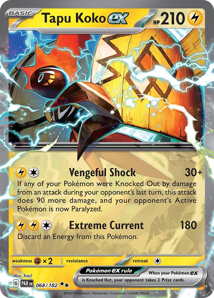 Tapu Koko ex - 068/182 - SV04: Paradox Rift - Double Rare - 068/182