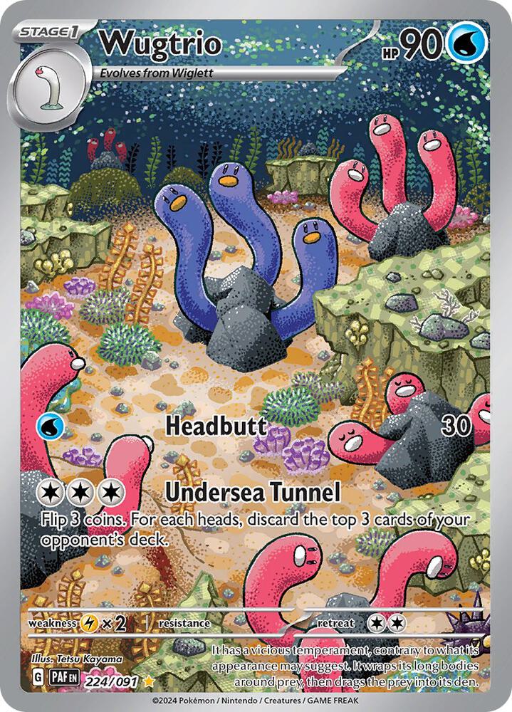 Wugtrio - 224/091 - SV: Paldean Fates - Illustration Rare - 224/091