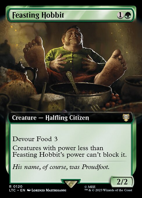 Feasting Hobbit (Extended Art) - Commander: The Lord of the Rings: Tales of Middle-earth - R - 120