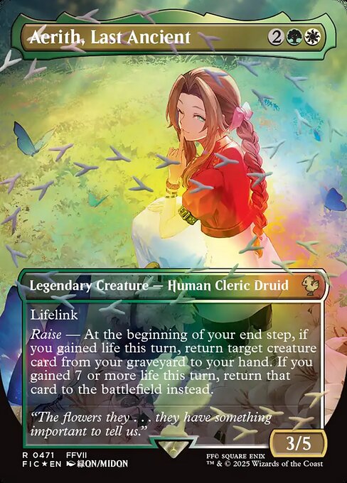 Aerith, Last Ancient (Borderless) (Chocobo Track Foil) - Commander: FINAL FANTASY - R - 471