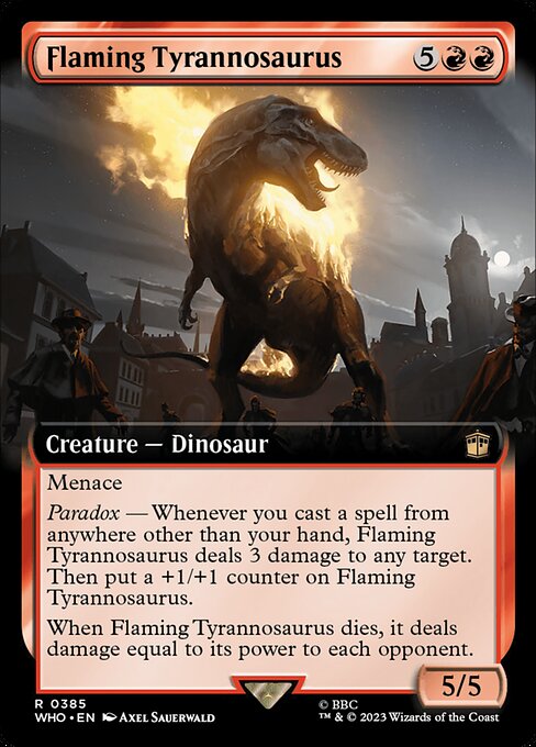 Flaming Tyrannosaurus (Extended Art) - Universes Beyond: Doctor Who - R - 385