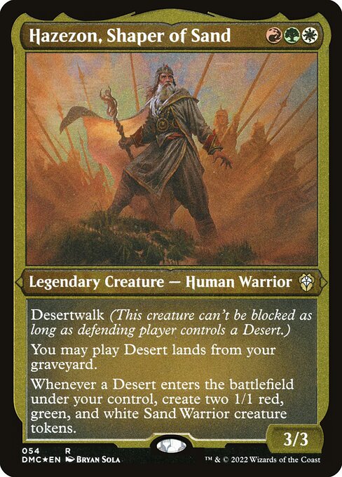Hazezon, Shaper of Sand (Foil Etched) - Commander: Dominaria United - R - 54