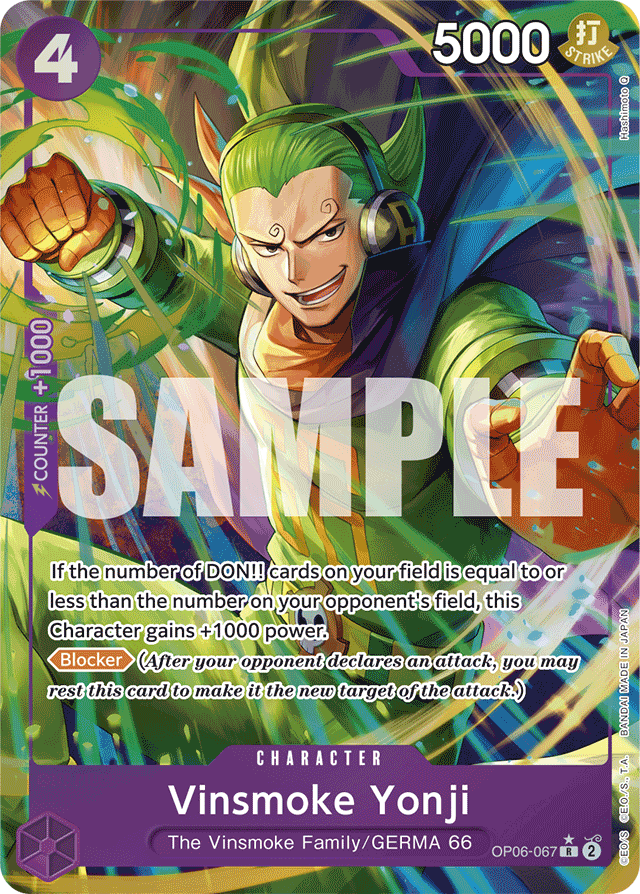 Vinsmoke Yonji (OP06-067) (Alternate Art) - Premium Booster -The Best- - R - OP06-067