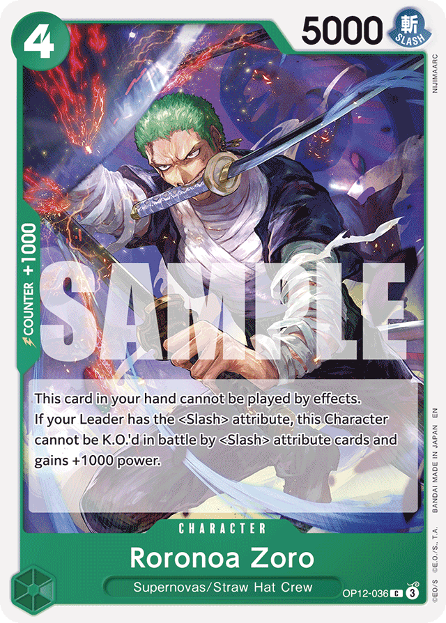 Roronoa Zoro (036) - Legacy of the Master - C - OP12-036