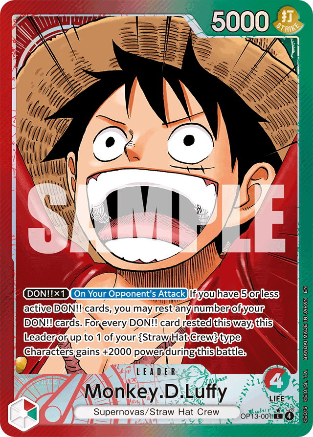Monkey.D.Luffy (001) (Alternate Art) - Carrying On His Will - L - OP13-001