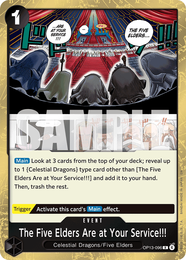 The Five Elders Are at Your Service!!! - Carrying On His Will - R - OP13-096