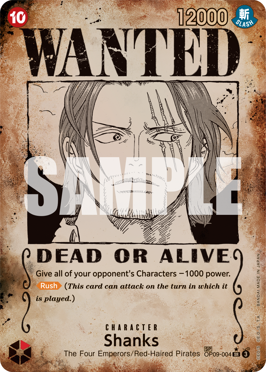 Shanks (004) (Wanted Poster) - Emperors in the New World - SR - OP09-004