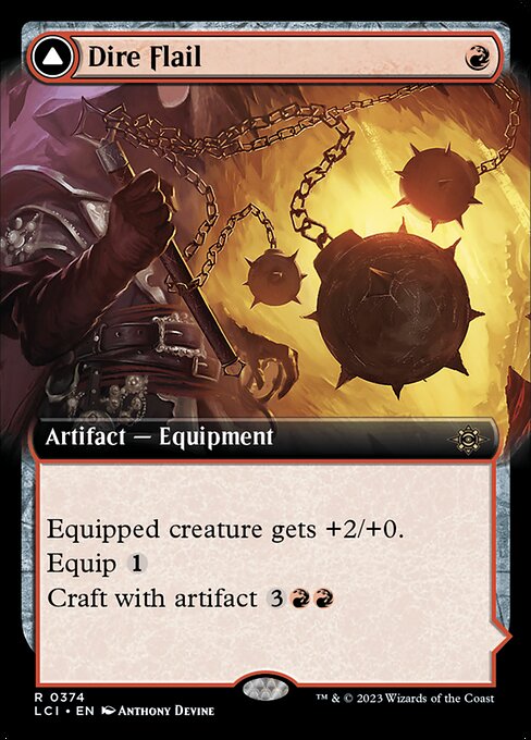 Dire Flail (Extended Art) - The Lost Caverns of Ixalan - R - 374