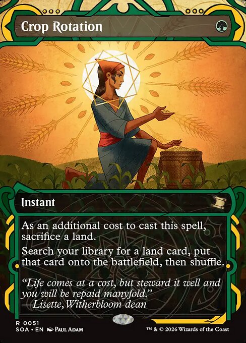 Crop Rotation (JP Alternate Art) (Silver Scroll Foil) - Secrets of Strixhaven: Mystical Archive - R - 181