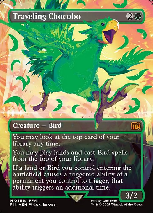 Traveling Chocobo (Borderless) (Neon Ink Green) - FINAL FANTASY - M - 551d