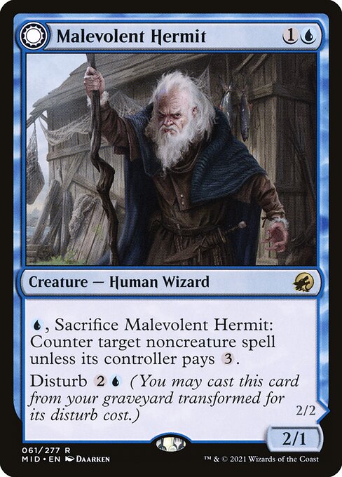 Malevolent Hermit - Innistrad: Midnight Hunt - R - 61