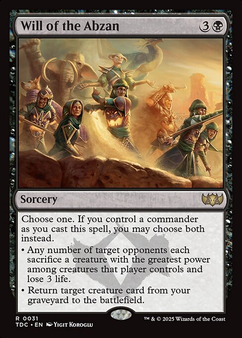 Will of the Abzan - Commander: Tarkir: Dragonstorm - R - 31