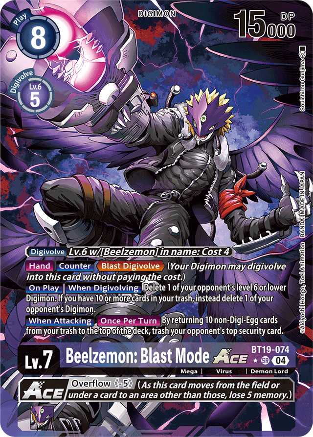 Beelzemon: Blast Mode ACE (Alternate Art) - Release Special Booster 2.5 - Super Rare - BT19-074 SR