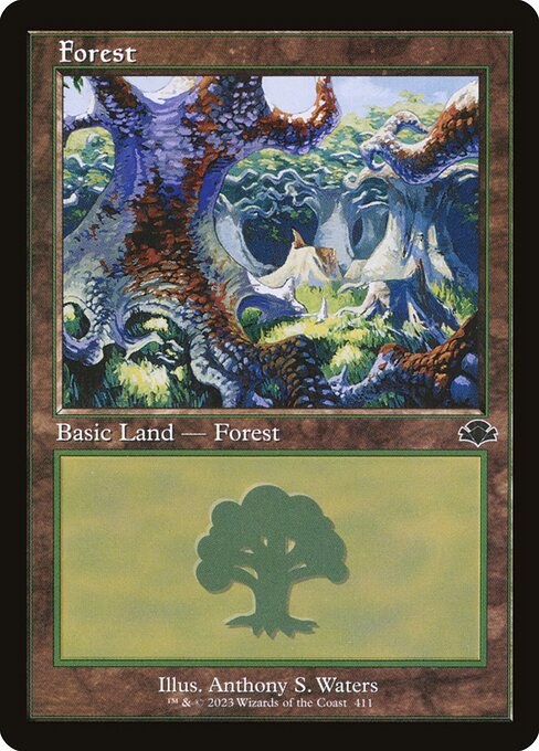 Forest (411) (Retro Frame) - Dominaria Remastered - L - 411