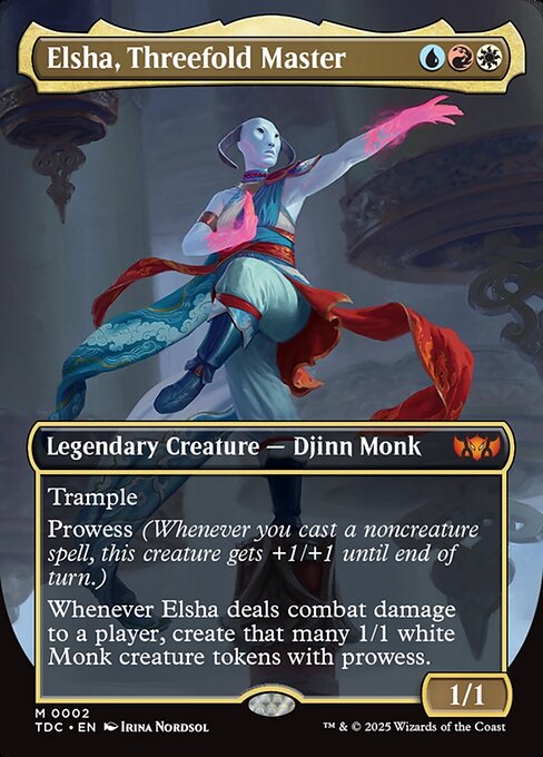 Elsha, Threefold Master (Borderless) - Commander: Tarkir: Dragonstorm - M - 2
