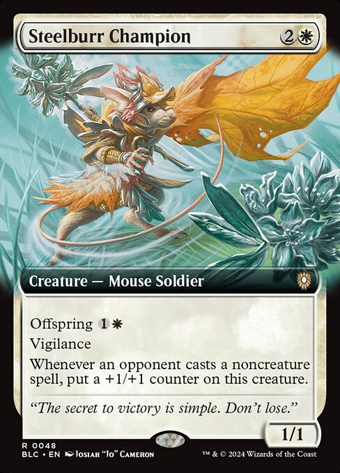 Steelburr Champion (Extended Art) - Commander: Bloomburrow - R - 48