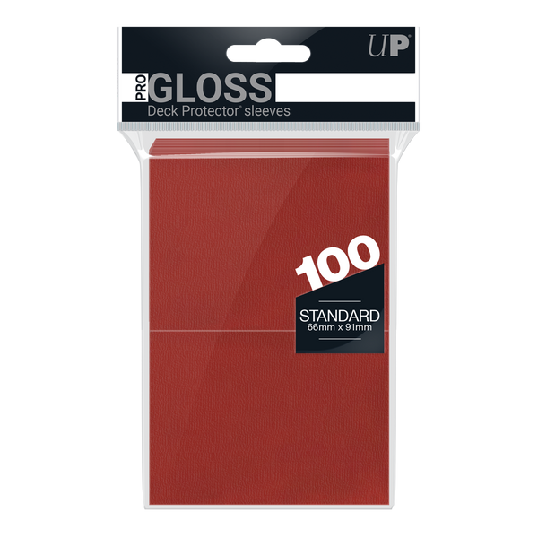 PRO-Gloss Standard Deck Protector Sleeves - Red (100-Pack)