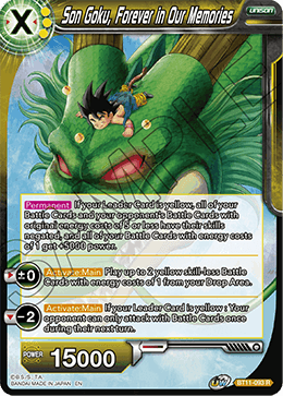 Son Goku, Forever in Our Memories - Vermilion Bloodline Pre-Release Cards - Rare - BT11-093