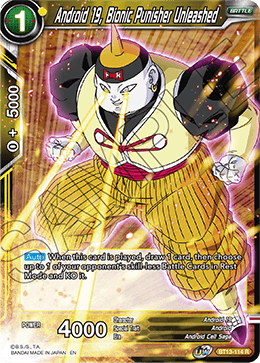 Android 19, Bionic Punisher Unleashed - Supreme Rivalry - Rare - BT13-114