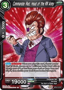 Commander Red, Head of the RR Army - Destroyer Kings - Rare - BT6-113