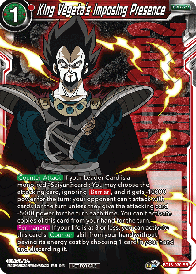 King Vegeta's Imposing Presence (Championship 2022 Celebration Pack) - Promotion Cards - Promo - BT13-030