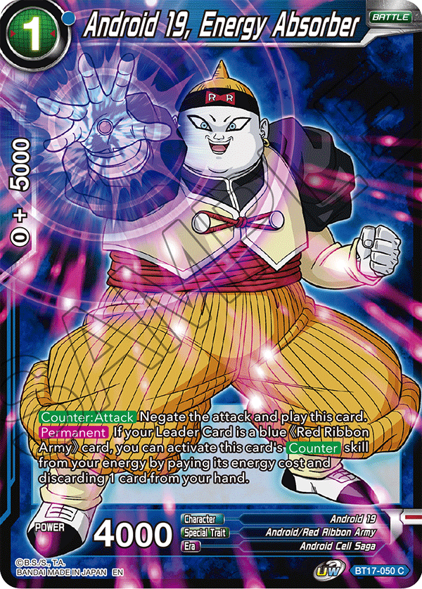 Android 19, Energy Absorber - Ultimate Squad - Common - BT17-050