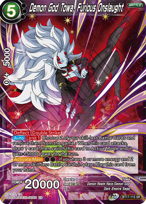 Demon God Towa, Furious Onslaught - Ultimate Squad - Super Rare - BT17-115