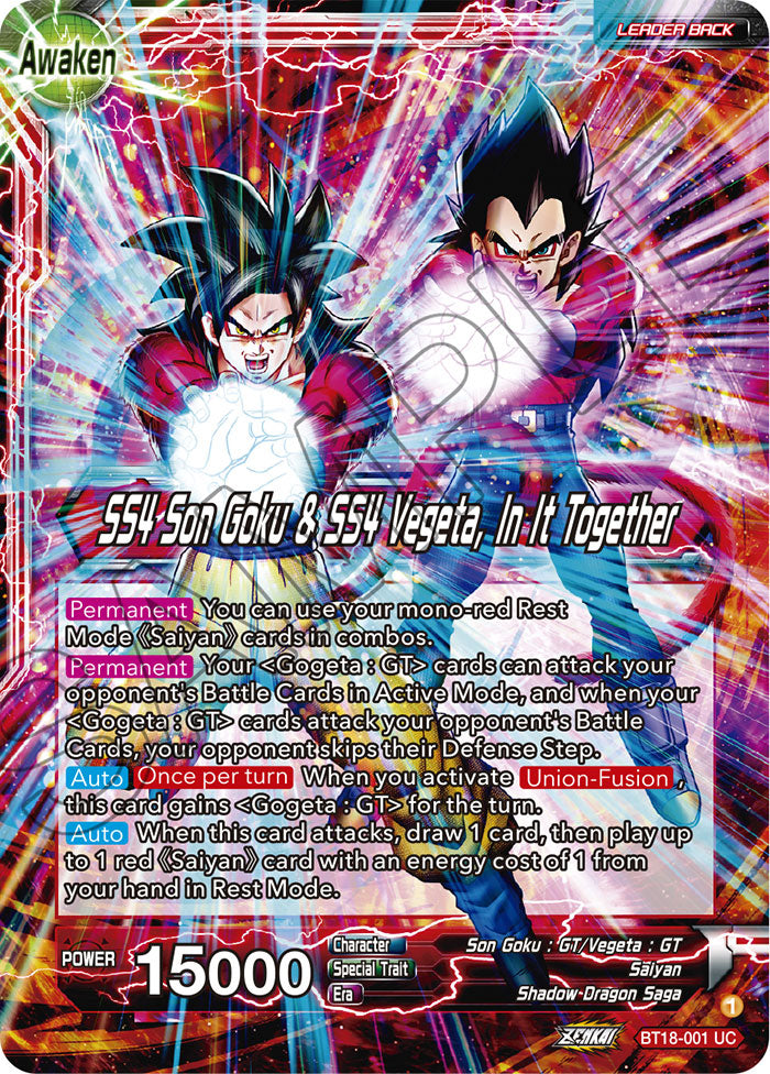Son Goku & Vegeta // SS4 Son Goku & SS4 Vegeta, In It Together - Dawn of the Z-Legends - Uncommon - BT18-001